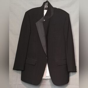 Vintage 90s Bill Blass Luxury Tailored Deconstructed Asymmetrical Tuxedo Jacket